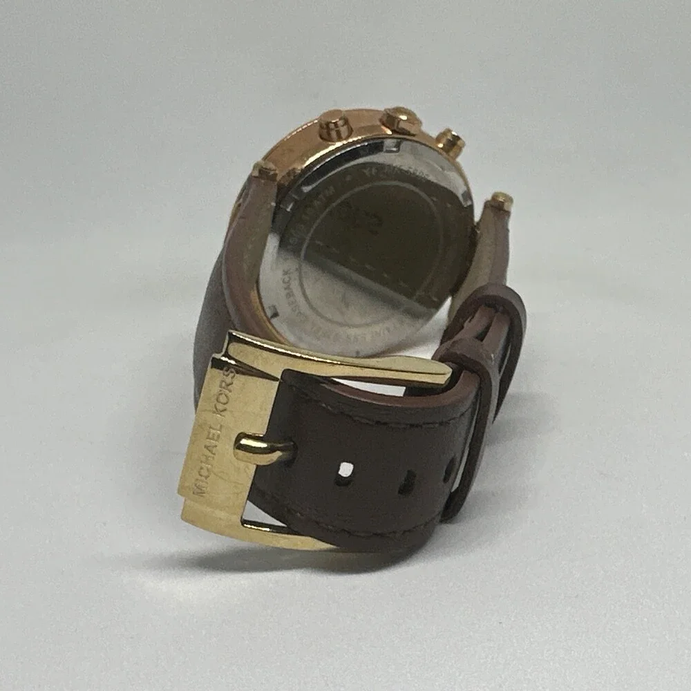 Michael Kors Parker MK5896 Women's Brown Leather Analog Dial Quartz Watch HME653
